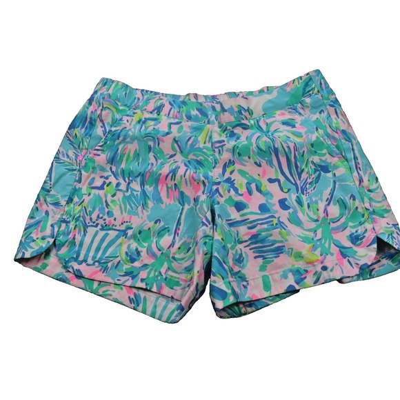 Lilly Pulitzer Pants - Lilly Pulitzer Ocean View Shorts Womens S Multicolor Blue White Pull On